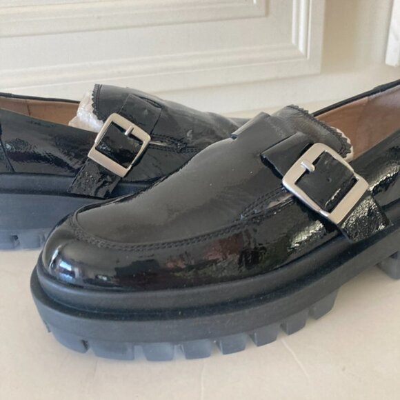 NWOB Free People Mackenzie Black Patent Leather MJ Loafers Sz 37 - Picture 2 of 7